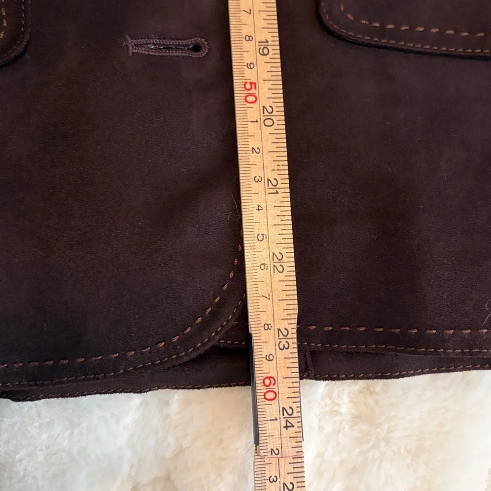 Next Chocolate Brown Suede Two-Piece Skirt Set